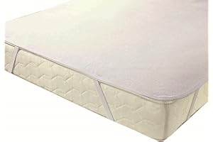 EXKLUSIV HEIMTEXTIL Coprimaterasso con 4 elastici Terry, bianco, 120 x 200 cm