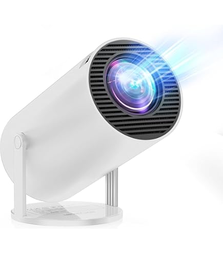 Geïntegreerde app & Auto Keystone] 4K beamer ondersteunt 20.000 lumen 2025 draagbare mini-projector met Android TV WiFi 6 Bluetooth 5.4 180° rotatie voor HDMI /USB/tv-stick/smartphone/laptop