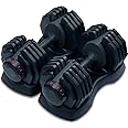 Strongology Adjustable Smart Dumbbell 5kg to 40kg Home Fitness Training Weights Black