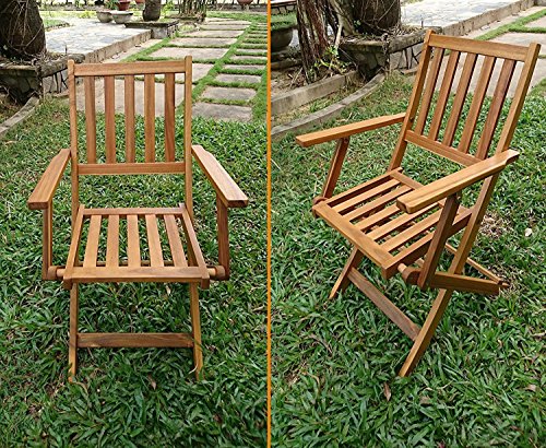 SAM® Robuste Gartengruppe Chile 3tlg., aus Akazienholz, bestehend aus 1 x Tisch + 2 x Klappstuhl, geölt, Garten-Tischgruppe, schöne Maserung, massives Holz, klappbar, Sitzgruppe aus Akazien-Holz - 8