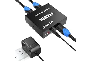 MT-VIKI 2 Way HDMI Distributor - 1 in 2 Out For 2 Monitors, HDTV, CCTV, 3D