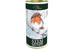 Meg Hawkins - The Robin, Stem Ginger Biscuits, Richly Spiced, Perfect with Tea, 160 g Drum