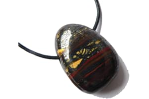 Ulrike Schmitt Edelsteinkreationen Tigereisen Anhänger quer gebohrt für den Tiger in uns, Unisex, Halskette