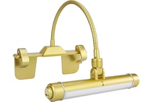 ‎HONWELL HONWELL Bilderleuchte Batterie LED Wandleuchte mit Fernbedienung 360° Schwenkarm Wiederaufladbare Dart beleuchtung Kabellos Malleuchte, Bilderlampe mit 3 Beleuchtungsmodi zum Malen Art, Golden