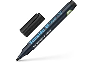 Schneider Pennarello Indelebile Maxx 133, ricaricabile, 1 + 4 mm, Nero, Confezione in blister