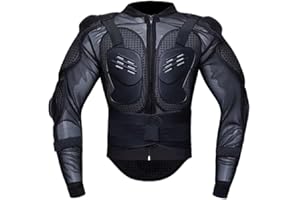 YuanDiann Moto Armure Veste de Protection Pare Pierre Cross Motard Gilet de Protection Cyclisme Patinage Snowboarding Plastron avec Protection de la Poitrine et Dos Noir L