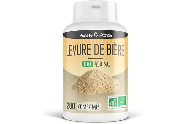 Herbes Et Plantes Levure de bière Bio 200 Comprimés 400 mg