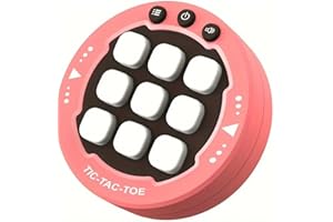 ¡BASTA! Tres en Raya Electrónico Portátil | Juego de Mesa y Viaje | 3 Modos de Juego – 1 Jugador vs Máquina, 2 Jugadores y Modo Memoria | Juego Educativo para Niños y Adultos Rosa