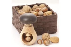 Neustanlo Lot de 3 casse-noix en bois de hêtre avec filetage