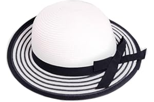 GENERIC SSP Hats Girls Two Tone Straw Hat