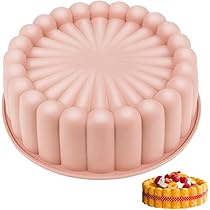Stampo Per Torta In Silicone 20 Cm Rotondo Scanalato - Antiaderente, Per Torte, Formaggi E Dolci, Lavabile