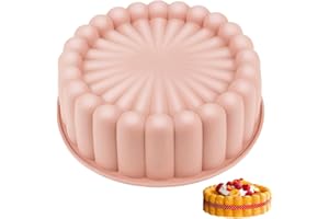 EXIN DEHCEN Moule Gâteau Silicone Rond 20cm, Réutilisable pour Cheesecake, Brownie, Chocolat et Tarte