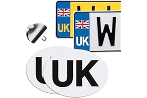 Honsaifau UK Magnetic Car Stickers 2 Pack and Pair of UK Car Number Plate Stickers, Set of 4 UK Stickers for Cars, Vans, Trucks, No Blow off and Easy to Remove without Scratching, for European Roads