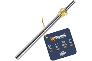 ERICAMBI®, Resistenza Candeletta Cartuccia Accensione per Stufe a Pellet HT62655 con Raccordo Filettato 3/8" Gas, Lunghezza Totale 160 mm - Potenza 280W, per Modelli Deville Lincar Ungaro