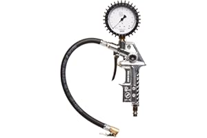 Michelin Gonfleur de Pneus avec Manomètre pour Compresseur, Pistolet de Gonflage de Pneus avec Tuyau, Manomètre, Pression Max. 10 Bar