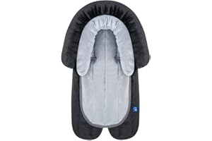INFANZIA New 2-in-1 Head & Body Supports for Baby Newborn Infants - Extra Soft Car Seat Insert, Cushion Pads for Baby Bouncer, Strollers, Swing, 20x11.8 in, Black