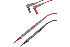 PeakTech, 1 par de cables de prueba flexibles para multímetro 120 cm, cables de prueba de 4 mm, 1000 V CA/CC, 10 A, CAT III/IV, 1 pieza, TKS-2, gris