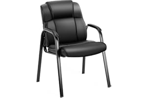 ‎SWEETCRISPY Sweetcrispy Empfangsstühle, Konferenz-Besucherstühle, Bequeme Arbeitsstühle, Bürostühle mit hochwertiger Polsterung und Kunstlederbezug, Wartezimmerstuhl mit Armlehnen, gepolstert, 1er-Set