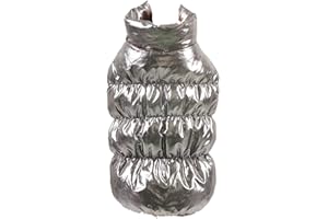 YAOTT Chaleco para Perros con Forro Polar, Chaqueta Impermeable de Plumas Abrigo de Invierno Cálido, Resistente al Viento, para Perritos Gatos, Mascotas, Yorkshire, Chihuahua Plata S