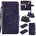 Produktbild Lonchee Google Pixel XL Leder Wallet Tasche Brieftasche Schutzhülle , Sonnenblumen geprägten Muster Design Hochwertige PU Leder Folio Tasche Case Hülle im Bookstyle mit Standfunktion Kredit Kartenfächer (lila)