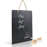 Amazy Schiefertafel (30,5 cm x 20 cm) zum Aufhängen mit Juteband inkl. Kreidestift zum Beschriften – Das…