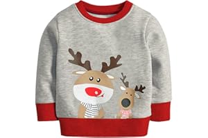 Little Hand Weihnachten Jungen Sweatshirt - Kinder Weihnachtspullover Bagger Pullover, Traktor Kinder Weihnachtspulli Weihnachtsmann Rentier Pullover Langarm 2-7 Jahre