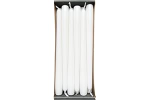 Nordring 12 candele a punta 2,3 cm x 25 cm di altezza, colore bianco, certificato RAL, antigoccia e poco fumo 8 ore. Durata della combustione: decorazione da tavolo e candelabri