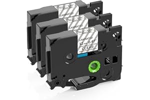 ‎DORUIMI TZe-131 kompatibel mit Brother p-touch Bänder Transparent Schriftbänder Tz Tape 12mm 0.47 Clear Schwarz auf Transparent Etikettenband P Touch Bänder für PT-H107B PT-H110 PT-H100R PT-D210 PT-H200