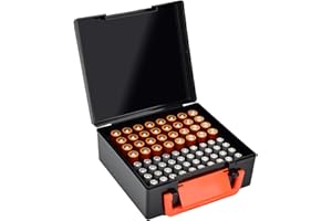 FULLCASE Battery Storage Organizer Holder Holds 72 AA AAA Batteries, Box Cases Garage Container, Home Drawer Organization Dispenser (Case Only) (Black)
