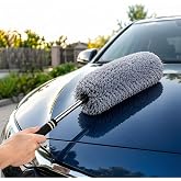 Araba Ev Toz Alma Fır&ccedil;ası - Teleskopik Ayarlanabilir Saplı, Yumuşak Mikrofiber Yuvarlak Fır&ccedil;a Başlıklı, Boyaya Dost &Ccedil;izmez Ar