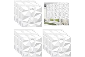 LQGTQO 20 Piezas Papel Pintado Autoadhesivo Pared 30 × 30 cm, Vinilos de Pared Decorativos, Revestimiento de Paredes PVC, Ladrillos 3D Adhesivo Pared, Adesivos Papel de Paredes Decoración (Blanco)