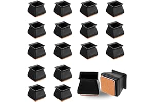 HONGECB Tappi per Gambe in Silicone per Sedie, Silicone Feltrini per Sedie, Piedini per Tappeti in Silicone tappi, Tappi Sedie Silicone, per mobili Protezione per Pavimenti, Square, 22-35mm, Nero