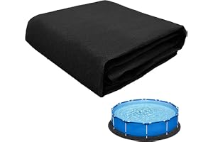 Chingcoo Ø 460 cm poolunderlag rund för uppställningspool och bubbelpool, halkfri pool golvpresenning utomhus, robust och sömlös poolmatta, golvskyddsfolie för pool, lätt att installera