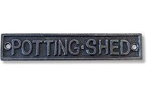 THORNESS Cast Iron Antique Style Potting SHED Garden Door Wall Plaque Sign |Potting shed Sign | Allotment Gifts | Signs for The Garden | Best Gardening Gifts for Women and Men