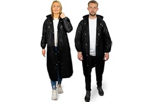 REDSTAR - Confezione da 2 poncho antipioggia lunghi, impermeabili per adulti, con cappuccio, riutilizzabili, unisex, giacca antipioggia ripiegabile, accessori per festival