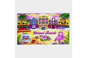 World By Shotglass Miami Beach Florida Cotton Tea Kitchen Towel 19" x 30"