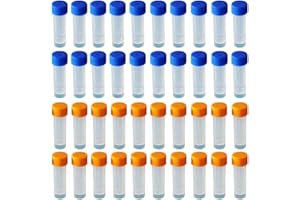 Limeow 40 tubi di plastica da 5 ml per criore laureato, campione di provetta, provetta in plastica, provetta