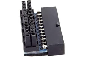 cablecc ATX - Adaptador de corriente de 24 pines hembra a 24 pines macho de 90 grados, placa base para computadora de escritorio