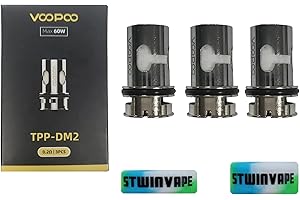 VOPOO for VooPoo TPP Coils DM2 0.2ohm TPP X Pod 2 Maat Tank Mesh Coil Drag 3 TPP X Drag X S Plus Pro Argus GT II TPP DM2 Coils Kit Pack of 3
