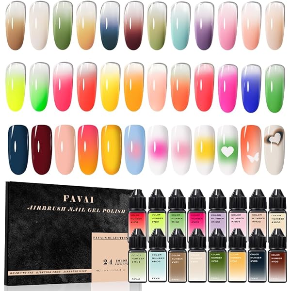 12 Couleurs Airbrush Gel Vernis à Ongles Collection Printemps Eté 10ml