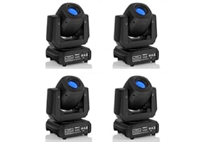 RTKTOUP 4PCS 100W Moving Head LED DJ Strahler Partylicht RGBW 3Prisma Lichteffekt 8 Farben 8 Gobos Bühnenlicht für Disco Bars Tanzfläche Hauspartys Scheinwerfer