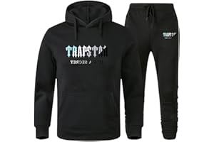 YiLianDa Tuta Completo Uomo, 2 Pezzi Trap Tuta Completa Unisex, Jogging Sportiva Set Autunno Inverno, Donna Felpa con Cappuccio in Plie e Pantaloni