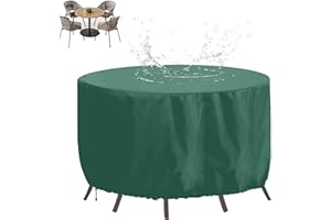 XHBJSH Funda para Muebles de Jardín Impermeable 95x70cm Funda Protectora para Muebles de Jardín, Cubierta Circular para Mesa de Patio 420D, Anti Viento, Anti UV Funda Protectora Mesa Exterior, Verde