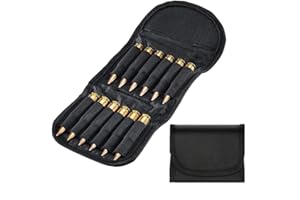 ACEXIER 12 Bolsa de cinturón de Transporte de munición Plegable Redonda, Soporte de Bala de Pistola, Soporte de Cartucho de Bala de Rifle de Caza, Soporte Acolchado, Bolsa de Carcasa Molle