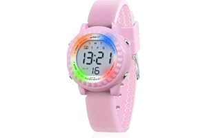HMJIA Reloj Digital para Niño Niña de 3 a 12 años Reloj Infantil Impermeable 3ATM con Alarma Fecha Cronómetro LED