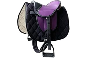 Brama West Kinder Shetty Sattel Set „My Little Pony“ | Sattel für Shetty Pony Holzpferd Plüschpferd | mit Satteldecke, Sattelgurt, Steigbügel & Steigbügelriemen - Lila