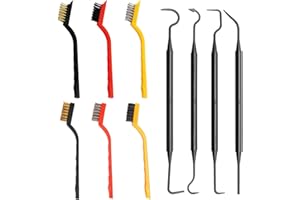 BORISCA 6PCS Brosse Métallique, Petite Brosse Metallique a Main Multi Usage Brosse Acier Inoxydable avec 4 Crochets à Double Extrémité, Brosse Laiton Brosse Nylon pour Nettoyer La Saleté et La Rouille