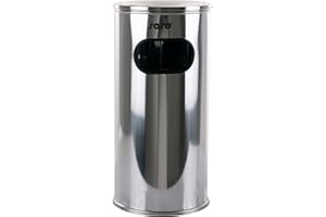 Saro Cubo de basura/Cenicero de pie REMCO, acero inoxidable, Plata, 30 x 30 x 62 cm