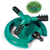 UCRAVO Garden Sprinkler, Adjustable 360 Degree Rotation...