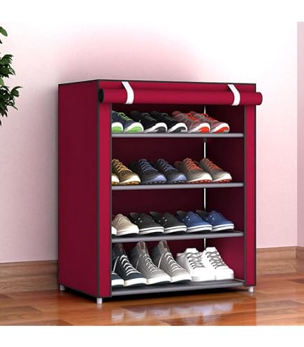 BAKAJI Faltbarer Schuhschrank 11 Ablagen 60x30x175cm - Platz Für Bis Zu 30 Paar Schuhe, Wasserdicht & Staubdicht